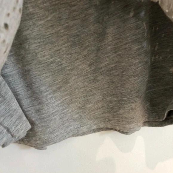 Anthropologie Deletta Gray Beaded Tank Top with Cut Outs - Picture 11 of 16